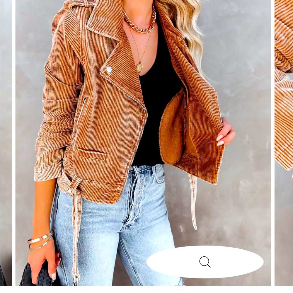 VICI “Amaya Pocketed Corduroy Moto Jacket”